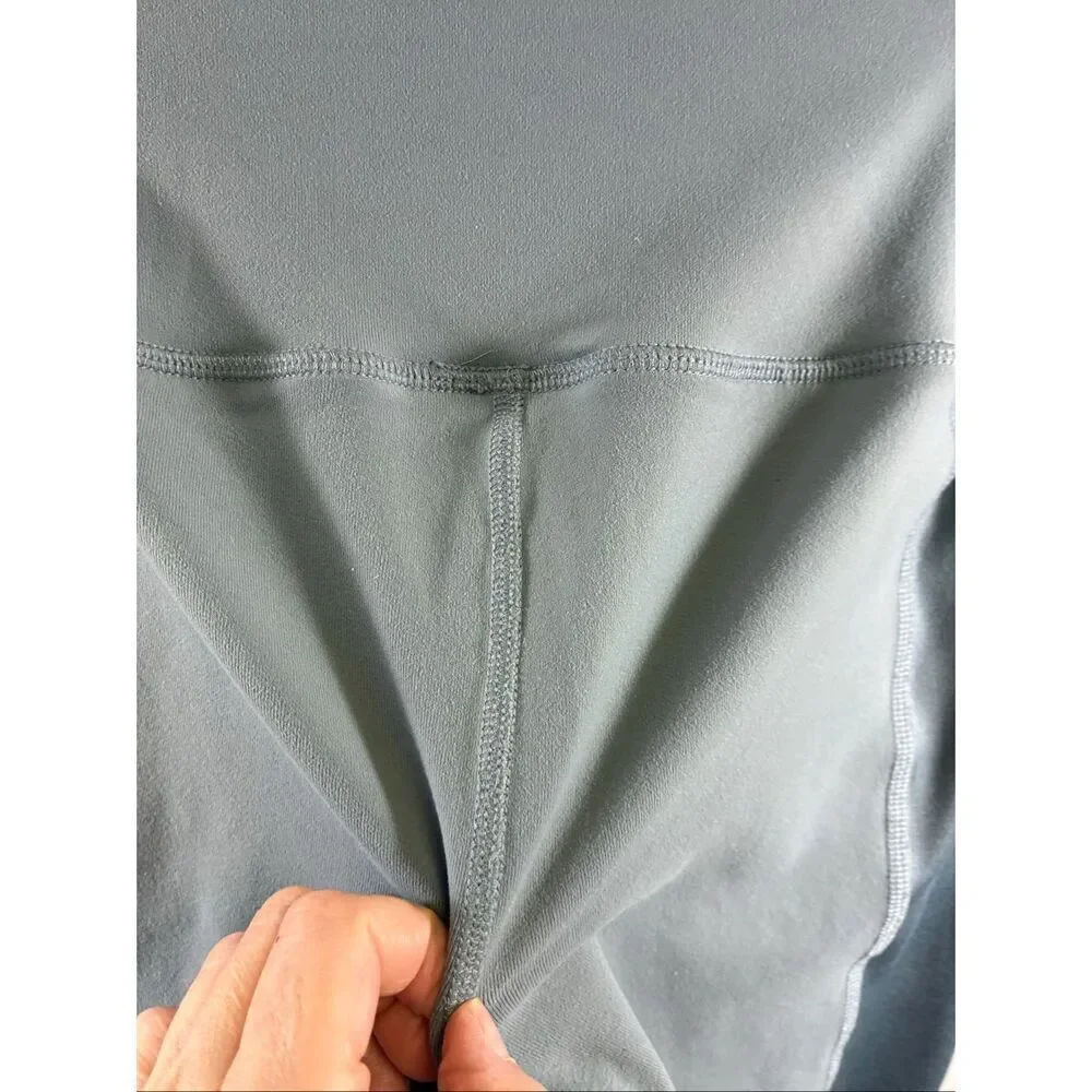 ALO Airlift Mesh Line Up High Waist Cropped Leggings in Ocean Teal Size XS